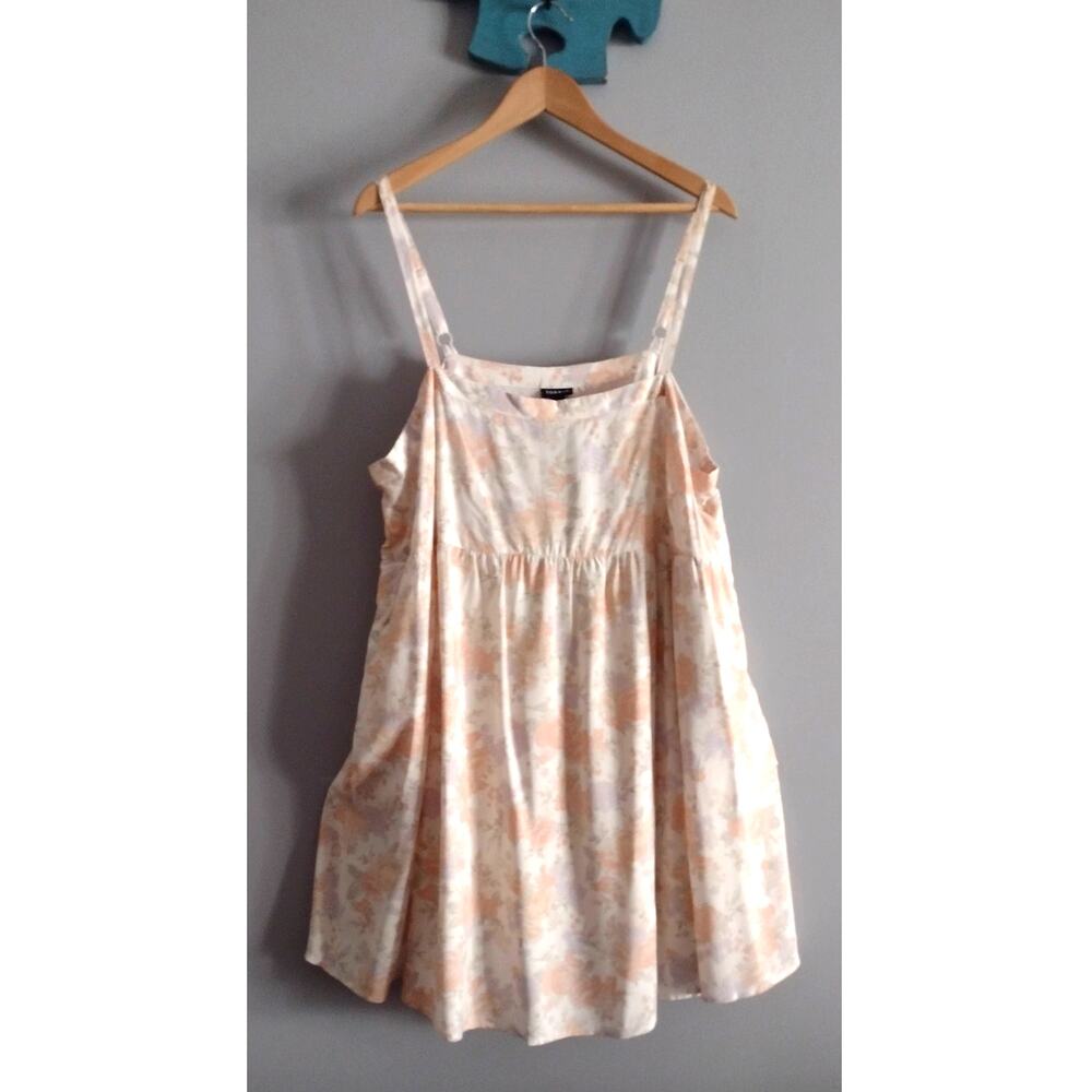 Torrid Pastel Rose Floral Babydoll Mini Challis Sleeveless Sundress Plus Size